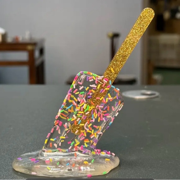 Popsicle with Sprinkles-Transparent-Art/Decor-New with Box - Picture 1 of 4
